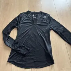 Reebok Speedwick Vネック長袖トップス S ブラック