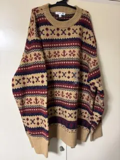 新品　ユニクロJWAスフレヤーンフェアアイルセーター　ベージュ　XXL