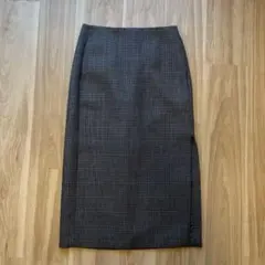 【試着のみ】AURALEE グレー チェック柄 タイトスカート