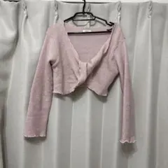 ピンク 長袖カーディガン