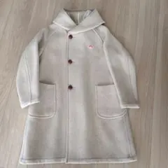 DANTON フード付きロングコート ベージュ