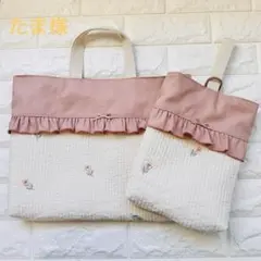 たま様専用　ヌビ　お着替え袋　ハンドメイド　体操着入れ　ピンク　ナップサック