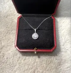 ラウンドカットネックレス シルバー925 CZダイヤモンド キラキラ ジュエリー