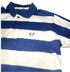 FRED PERRY ポロシャツ ボーダー ブルー ホワイトのサムネイル