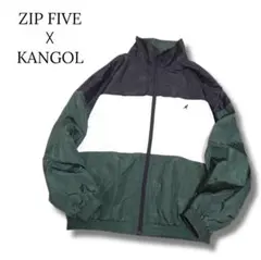 カンゴール　ナイロンジャケット　黒　白　緑　ZIPFIVE　コラボ　Lサイズ