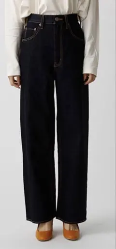 moussy ハイウエストワイドデニムパンツ