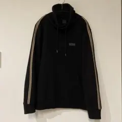H&M メンズ スエット パーカータートルネック プルオーバー ブラック