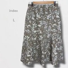 インデックス 花柄スカート フレア ミディ丈 きれいめ 清楚系 Lのサムネイル
