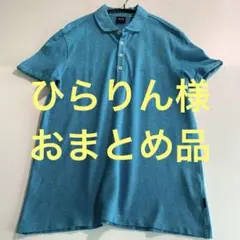 HUGO BOSS 鹿の子ポロシャツ リネン混合 ブルー Sサイズ - メルカリ