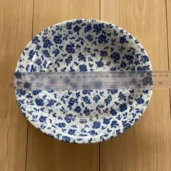 青い花柄の食器 5枚セット 日本製　鳴海製陶