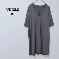 ユニクロ　エアリズムVネックT　半袖　ストレッチ　インナー　薄手　XL