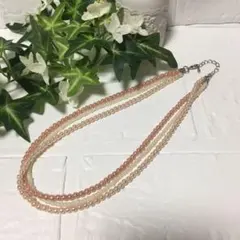 アクセサリー＊おしゃれ　パールビーズの3連ネックレス