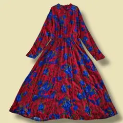 ヴィンテージ ロングワンピース ボタニカル 総柄 US古着 レトロ ペイズリー