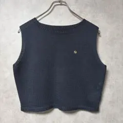 美品 SENSE OF PLACE リネンタッチクロップドセーター ベスト F