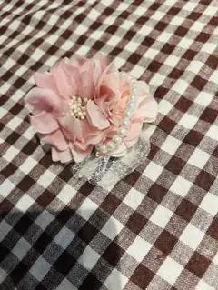 コサージュ ピンク パールレース付き 入学式などに