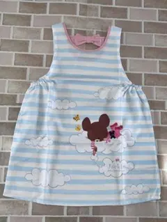 くまのがっこう ジャッキー そら・くもさわやかエプロン リボン付き 保育士