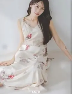 SNIDELレーストリムプリントキャミワンピース✨ IVR0新品タグ付き