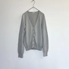 FRAMe WORK 薄手ニット カーディガン 綿 コットン　グレー Ｖネックのサムネイル