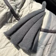 グレー ニット ベビー帽子