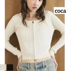 coca カーディガン レディース ジップアップ ニット 薄手