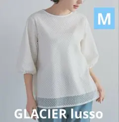 Honeys ハニーズ GLACIER lusso ６分袖刺繍レースブラウス　M