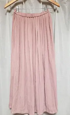 プリーツスカート　ピンクベージュ
