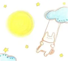 【732】【うさぎの絵】オリジナル手描きアナログイラスト原画　自作創作アート作品