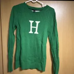 TOMMY HILFIGER グリーンセーター S/P