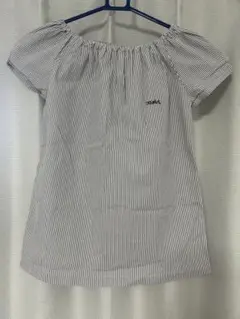 X-girl エックスガール 半袖 Tシャツオフショルダー トップス　ストライプのサムネイル