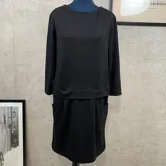 PAGEBOY ひざ丈スカート M ブラック 無地 長袖 伸縮性有 レディース