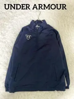 【アンダーアーマー】ハーフジップウインドブレーカー　YLG　ネイビー　スポーティ