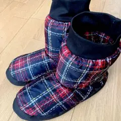 ワークマン　チェック柄　ルームシューズ