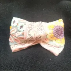 インド刺繍のリボンバレッタ