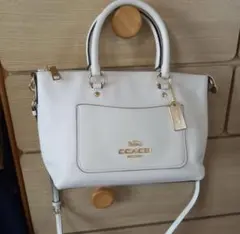 春セール‼️COACH 2WAY ホワイト レザー ショルダーバッグ