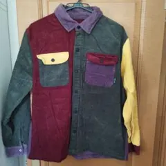 メンズ　コーデュロイ　シャツ　ジャケット HUF　カラフル　Мサイズ　ハフ