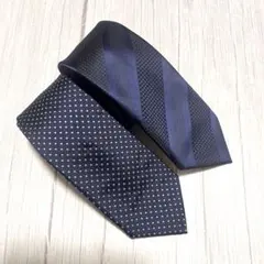 Drake's ドレイクス ネクタイ レジメンタル ネイビー×シルバーグレー