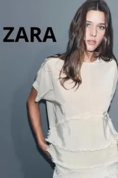 新品未使用✨ZARA ティアードフリル シフォンブラウス アイボリー Lサイズ