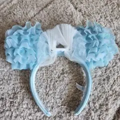 ミニー 水色 フリル カチューシャ ディズニーシー ディズニーランド