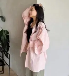 searoomlynn コットンWASHギャザーシャツ