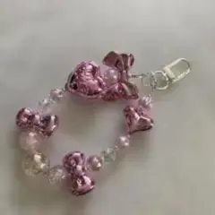 ピンク ハート リボン ストラップ