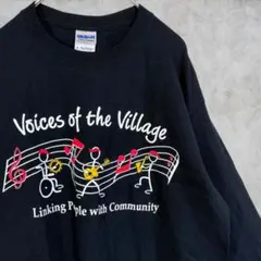 00s メッセージ【GILDAN】 ロンT コミュニティ US古着 Tシャツ Mのサムネイル