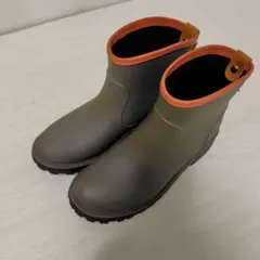 ショート丈 レインブーツ　 カーキ オレンジのサムネイル