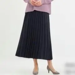 プリーツスカート ネイビー
