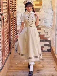 マリンアカデミア　ジャンパースカート　しまむら　クラロリ くる実　ベージュ　M