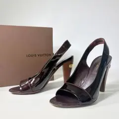 良品】ルイ・ヴィトン パドロックヒール エナメル ウェッジソール
