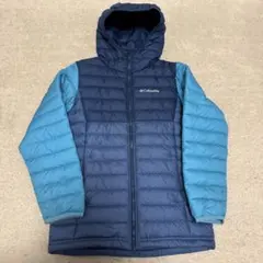 Columbia フード付き中綿コート ネイビー/ライトブルー　オムニヒート