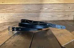 スタッズナローベルト18mm幅シルバーセレクトフラワー htcナロー好き