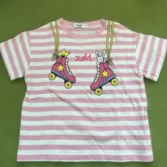 X-girl キッズTシャツ ピンク ボーダー 90