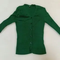 UNIQLO エクストラファインメリノ リブショートカーディガン グリーン S