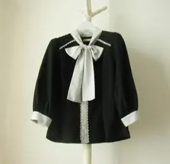 アクシーズファム ポエティック ボウタイブラウス リボン付き黒シャツ